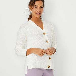 Ann Taylor Mixed Cable Cardigan